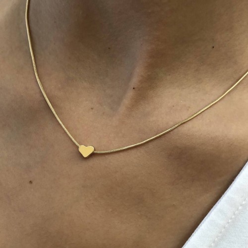 Wander + Pray Heart Shape Gold Plated Stainless Steel Pendant Necklace – Stylish and Durable Jewelry for Women